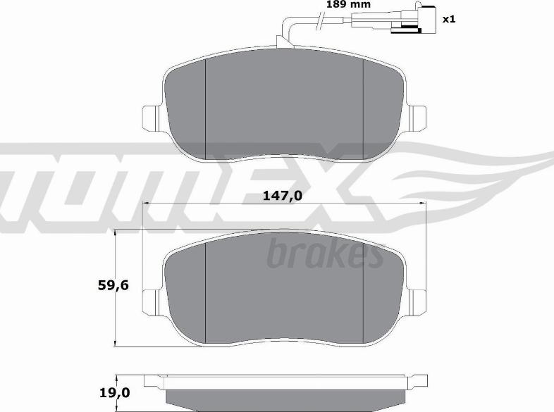 TOMEX brakes TX 13-341 - Bremžu uzliku kompl., Disku bremzes onlydrive.pro