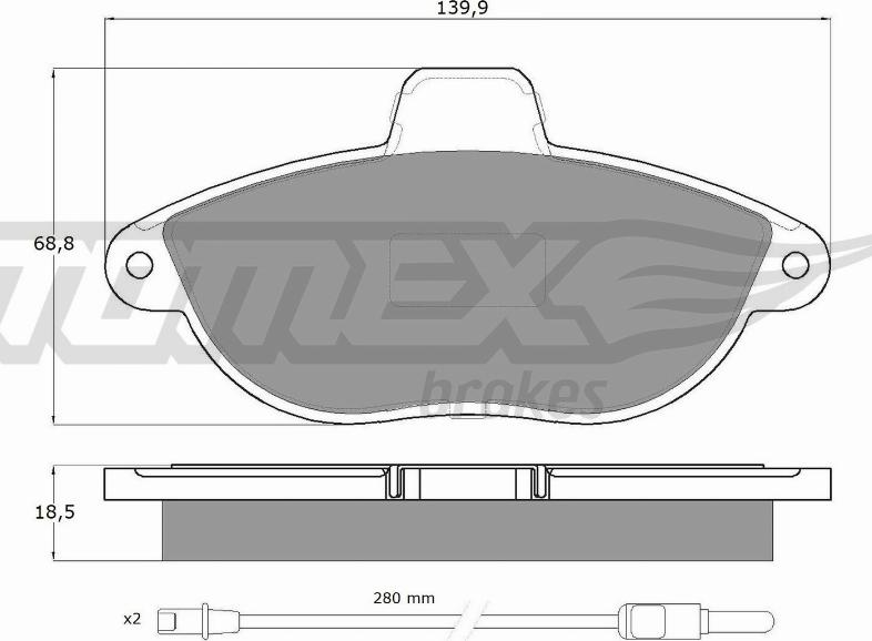 TOMEX brakes TX 13-35 - Bremžu uzliku kompl., Disku bremzes onlydrive.pro