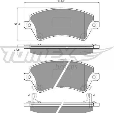 TOMEX brakes TX 13-74 - Brake Pad Set, disc brake onlydrive.pro