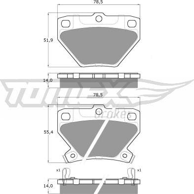 TOMEX brakes TX 13-77 - Brake Pad Set, disc brake onlydrive.pro