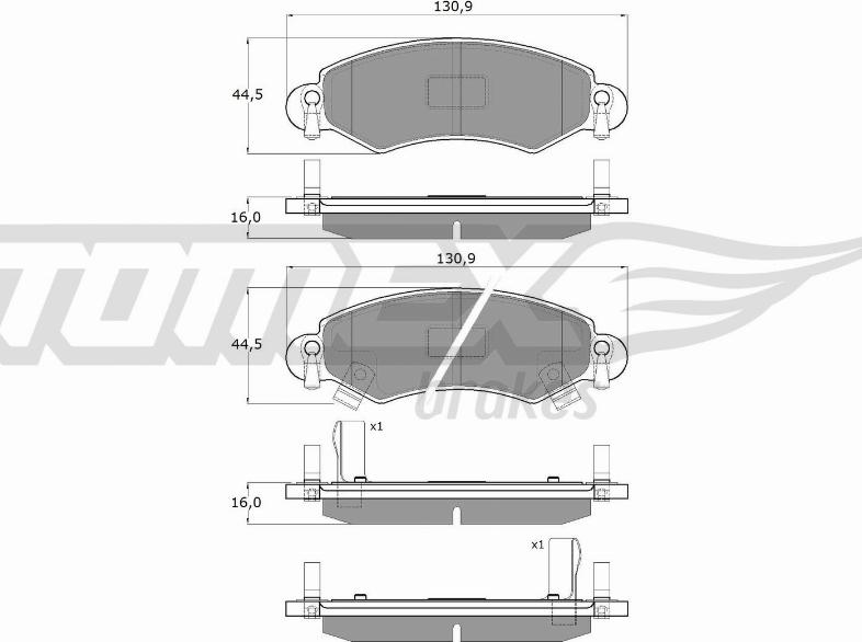 TOMEX brakes TX 12-96 - Тормозные колодки, дисковые, комплект onlydrive.pro