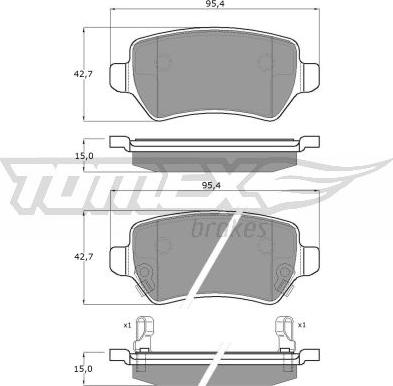 TOMEX brakes TX 12-97 - Brake Pad Set, disc brake onlydrive.pro