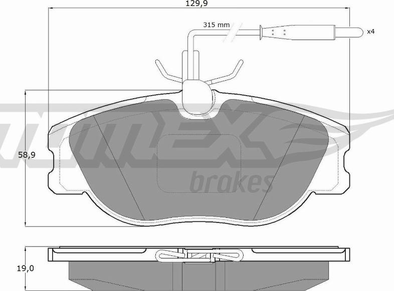 TOMEX brakes TX 12-442 - Piduriklotsi komplekt,ketaspidur onlydrive.pro