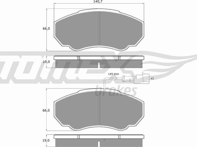 TOMEX brakes TX 12-45 - Тормозные колодки, дисковые, комплект onlydrive.pro