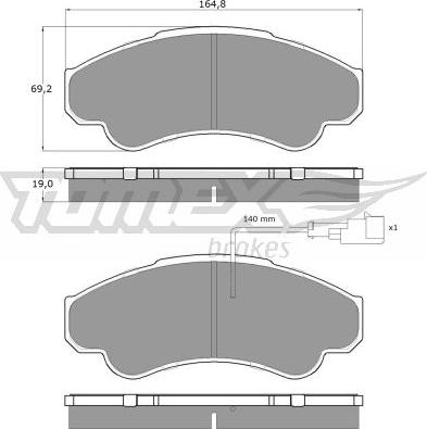 TOMEX brakes TX 12-47 - Brake Pad Set, disc brake onlydrive.pro