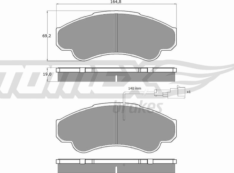 TOMEX brakes TX 12-47 - Тормозные колодки, дисковые, комплект onlydrive.pro