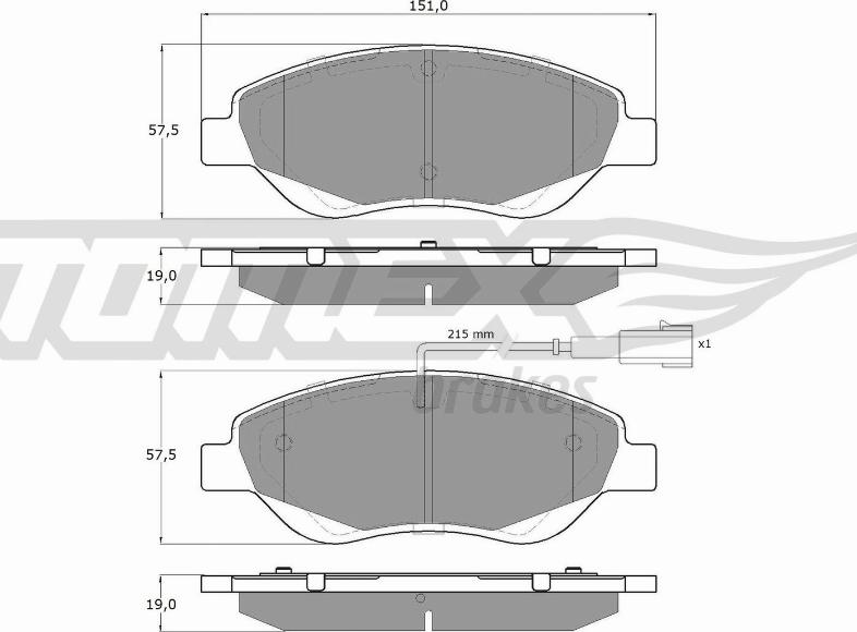 TOMEX brakes TX 12-50 - Brake Pad Set, disc brake onlydrive.pro