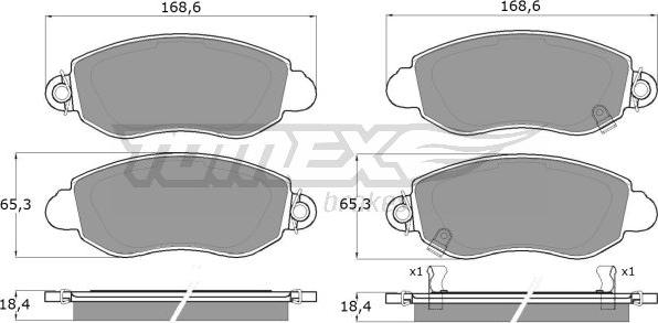 TOMEX brakes TX 12-62 - Bremžu uzliku kompl., Disku bremzes onlydrive.pro