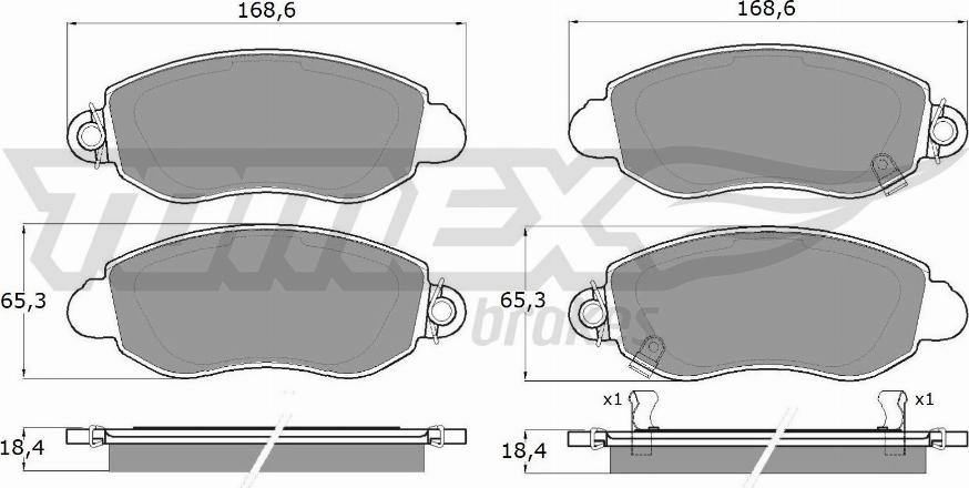 TOMEX brakes TX 12-62 - Bremžu uzliku kompl., Disku bremzes onlydrive.pro