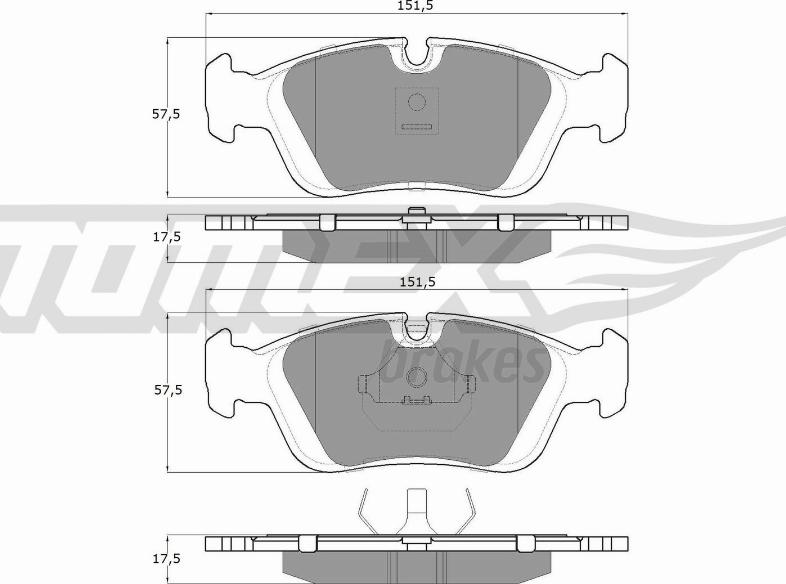 TOMEX brakes TX 12-05 - Тормозные колодки, дисковые, комплект onlydrive.pro