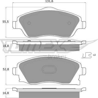 TOMEX brakes TX 12-19 - Bremžu uzliku kompl., Disku bremzes onlydrive.pro