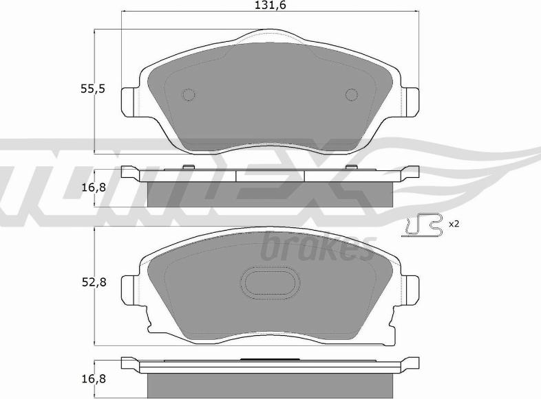 TOMEX brakes TX 12-19 - Bremžu uzliku kompl., Disku bremzes onlydrive.pro