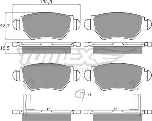 TOMEX brakes TX 12-14 - Brake Pad Set, disc brake onlydrive.pro