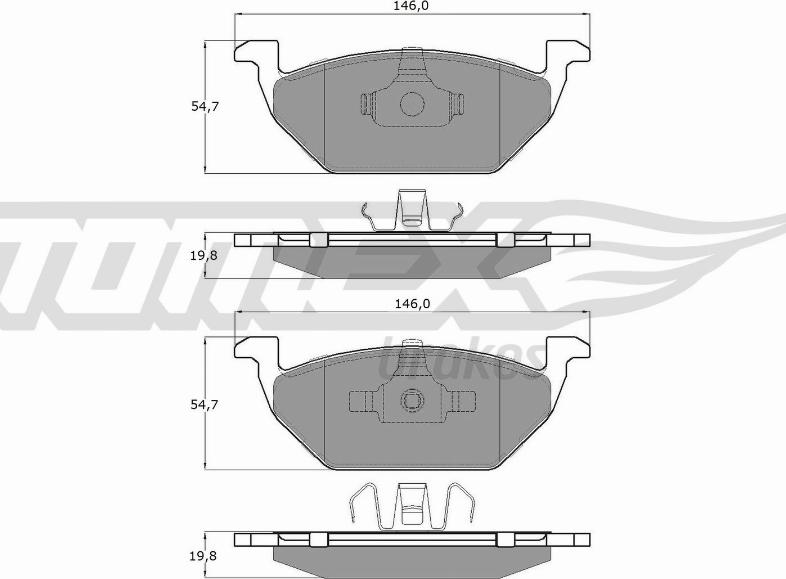 TOMEX brakes TX 12-10 - Bremžu uzliku kompl., Disku bremzes onlydrive.pro