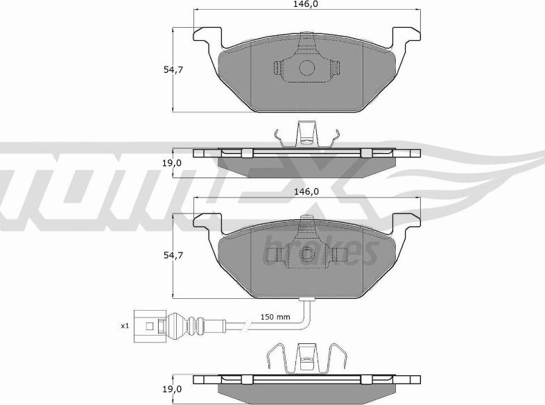 TOMEX brakes TX 12-11 - Тормозные колодки, дисковые, комплект onlydrive.pro