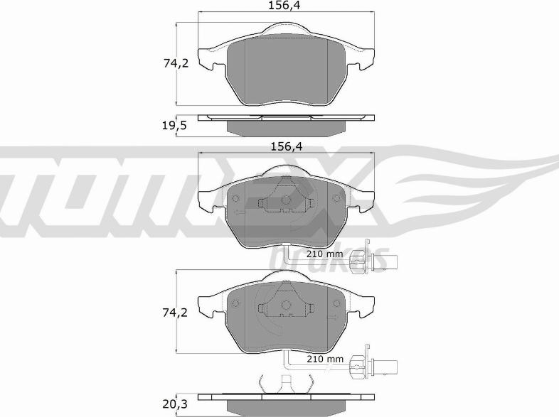 TOMEX brakes TX 12-13 - Piduriklotsi komplekt,ketaspidur onlydrive.pro