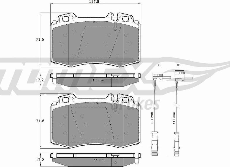 TOMEX brakes TX 12-811 - Bremžu uzliku kompl., Disku bremzes onlydrive.pro