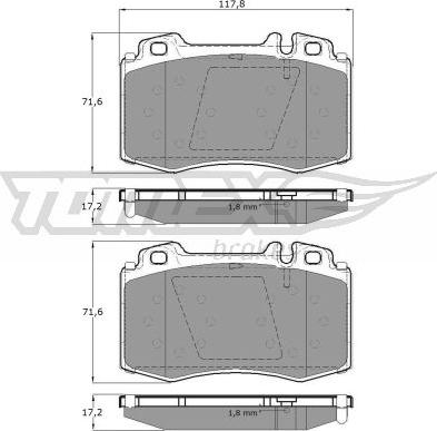 TOMEX brakes TX 12-81 - Piduriklotsi komplekt,ketaspidur onlydrive.pro