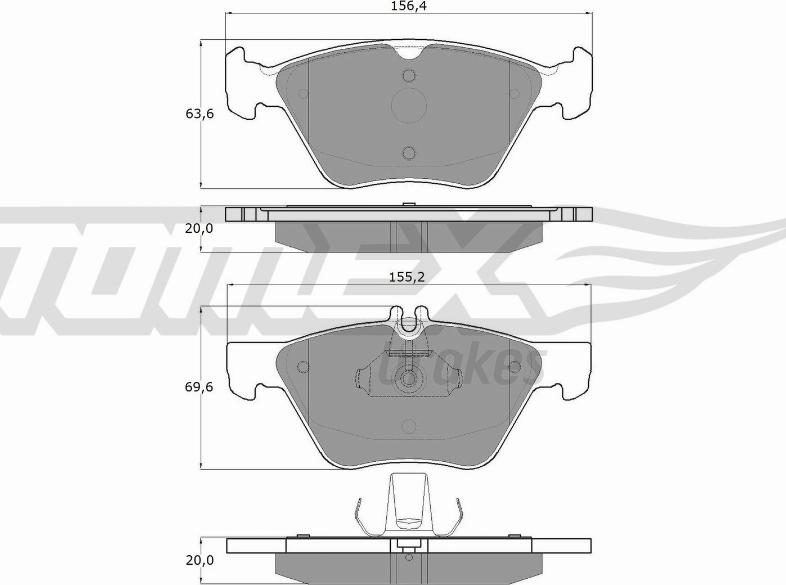 TOMEX brakes TX 12-82 - Bremžu uzliku kompl., Disku bremzes onlydrive.pro