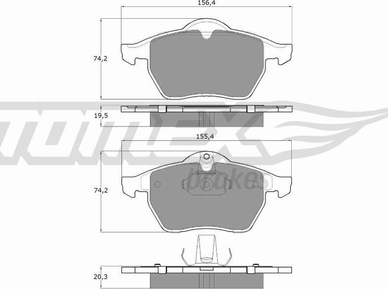 TOMEX brakes TX 12-25 - Brake Pad Set, disc brake onlydrive.pro