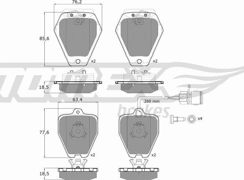 TOMEX brakes TX 12-26 - Piduriklotsi komplekt,ketaspidur onlydrive.pro