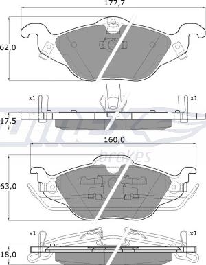 TOMEX brakes TX 12-21 - Brake Pad Set, disc brake onlydrive.pro