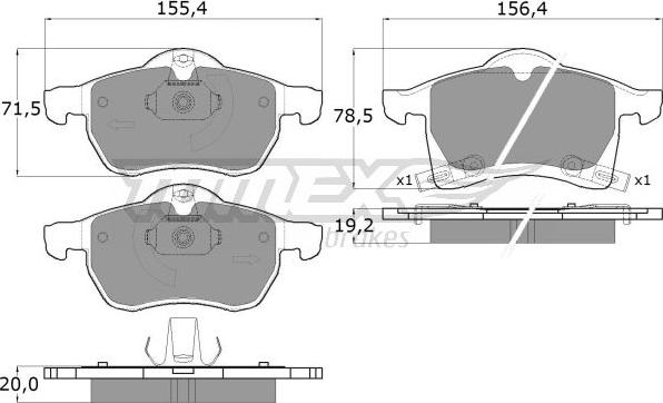 TOMEX brakes TX 12-22 - Brake Pad Set, disc brake onlydrive.pro