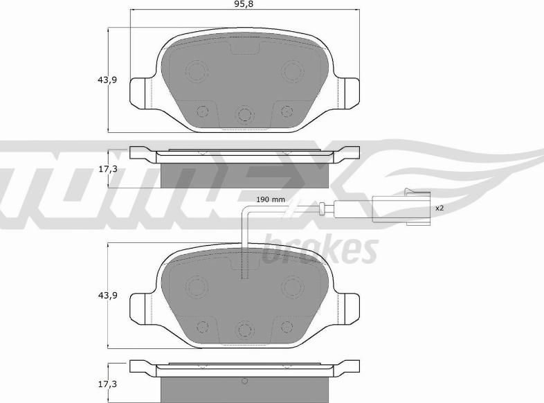 TOMEX brakes TX 12-703 - Bremžu uzliku kompl., Disku bremzes onlydrive.pro