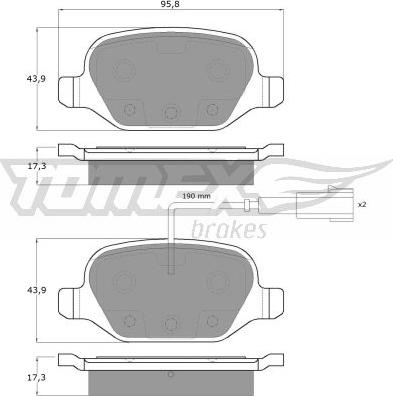 TOMEX brakes TX 12-703 - Brake Pad Set, disc brake onlydrive.pro