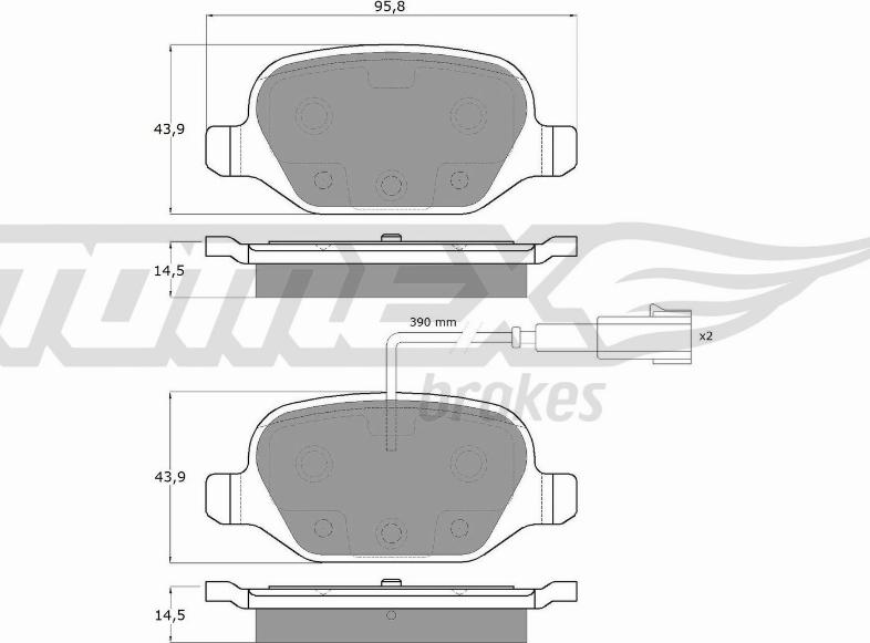 TOMEX brakes TX 12-702 - Piduriklotsi komplekt,ketaspidur onlydrive.pro