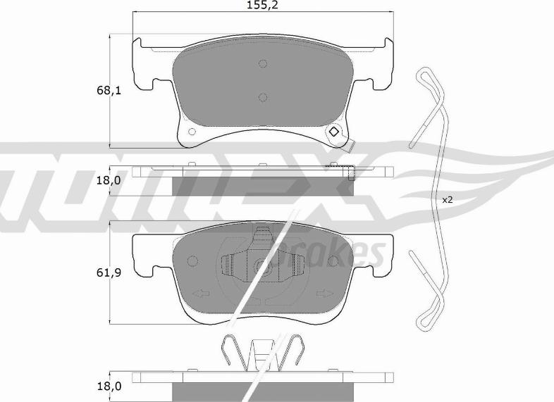 TOMEX brakes TX 17-93 - Bremžu uzliku kompl., Disku bremzes onlydrive.pro