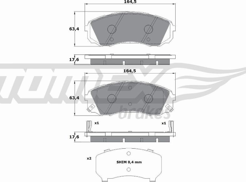 TOMEX brakes TX 17-49 - Brake Pad Set, disc brake onlydrive.pro