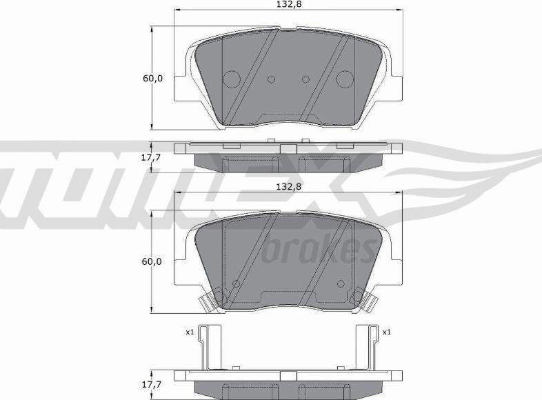 TOMEX brakes TX 17-46 - Stabdžių trinkelių rinkinys, diskinis stabdys onlydrive.pro