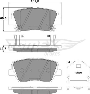 TOMEX brakes TX 17-46 - Stabdžių trinkelių rinkinys, diskinis stabdys onlydrive.pro