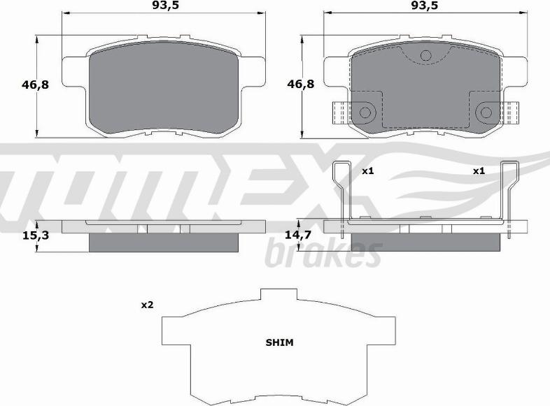 TOMEX brakes TX 17-54 - Тормозные колодки, дисковые, комплект onlydrive.pro