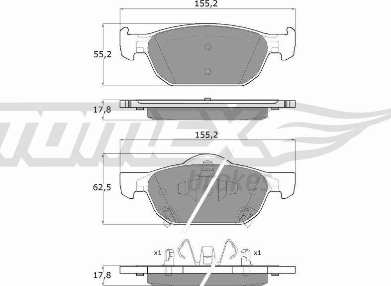 TOMEX brakes TX 17-51 - Piduriklotsi komplekt,ketaspidur onlydrive.pro