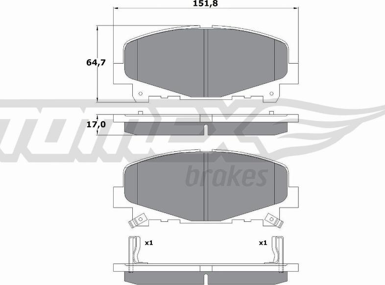 TOMEX brakes TX 17-52 - Тормозные колодки, дисковые, комплект onlydrive.pro