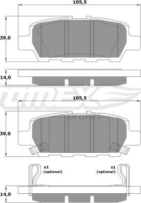 TOMEX brakes TX 17-57 - Piduriklotsi komplekt,ketaspidur onlydrive.pro