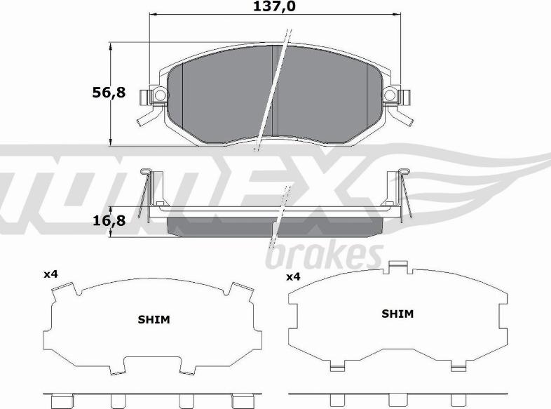 TOMEX brakes TX 17-65 - Brake Pad Set, disc brake onlydrive.pro