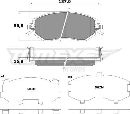 TOMEX brakes TX 17-65 - Brake Pad Set, disc brake onlydrive.pro