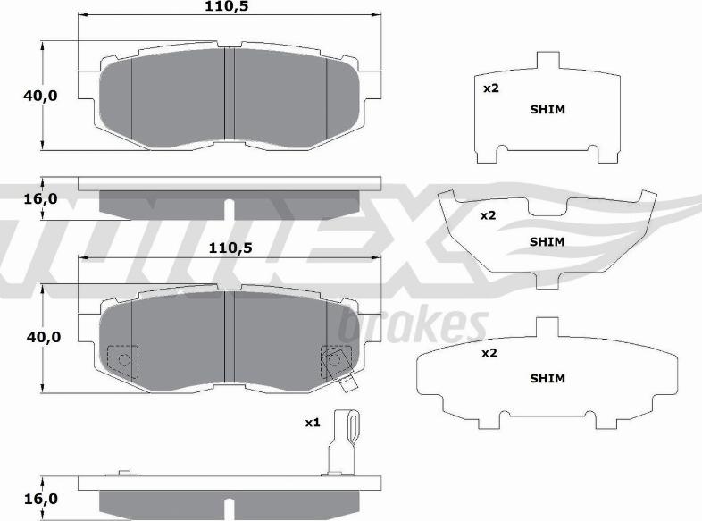 TOMEX brakes TX 17-66 - Brake Pad Set, disc brake onlydrive.pro