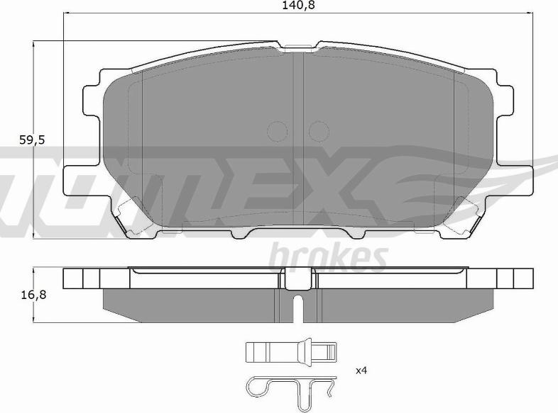 TOMEX brakes TX 17-63 - Bremžu uzliku kompl., Disku bremzes onlydrive.pro