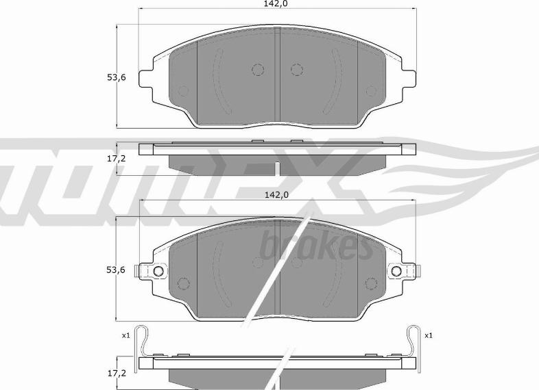 TOMEX brakes TX 17-00 - Тормозные колодки, дисковые, комплект onlydrive.pro