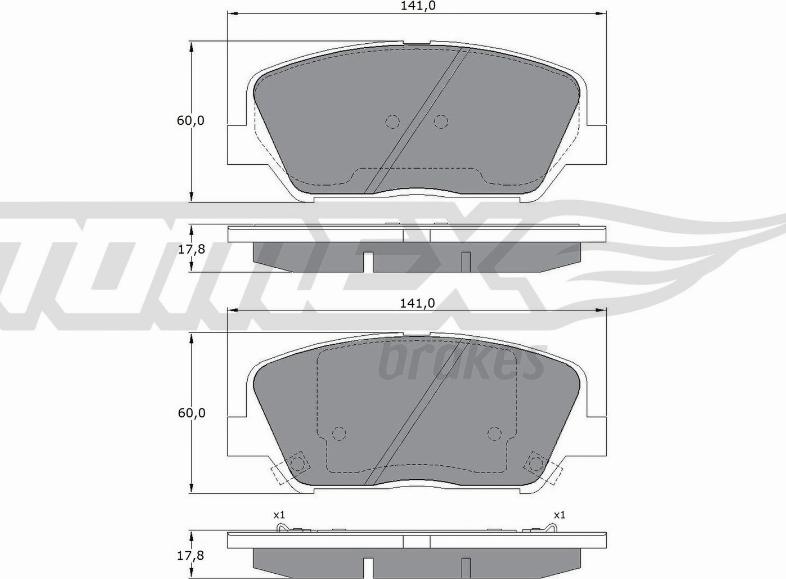 TOMEX brakes TX 17-01 - Stabdžių trinkelių rinkinys, diskinis stabdys onlydrive.pro