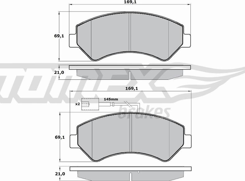 TOMEX brakes TX 17-19 - Тормозные колодки, дисковые, комплект onlydrive.pro