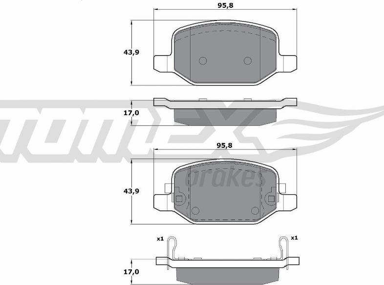 TOMEX brakes TX 17-18 - Тормозные колодки, дисковые, комплект onlydrive.pro