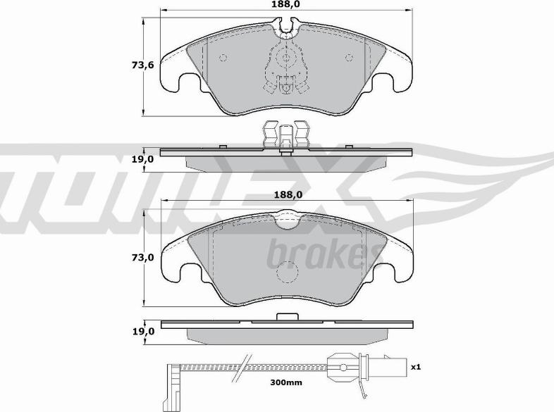 TOMEX brakes TX 17-13 - Тормозные колодки, дисковые, комплект onlydrive.pro