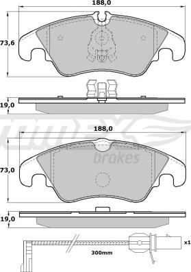 TOMEX brakes TX 17-13 - Тормозные колодки, дисковые, комплект onlydrive.pro