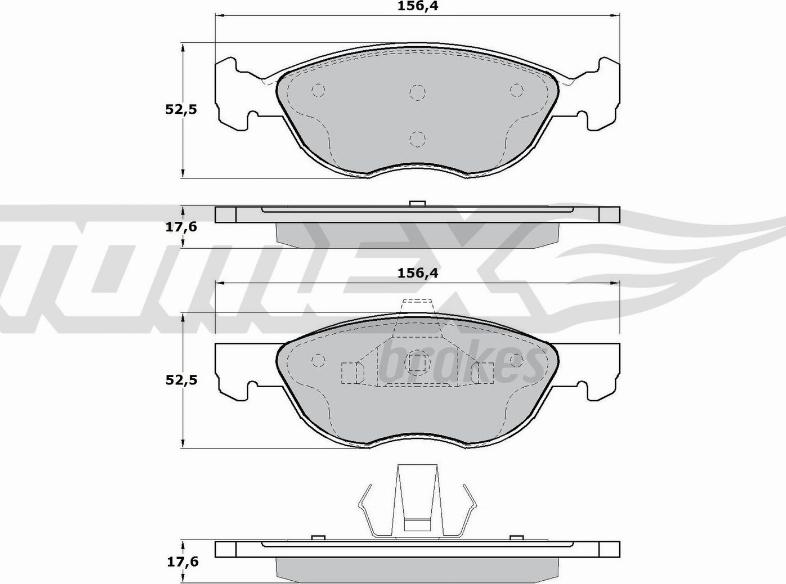 TOMEX brakes TX 17-17 - Тормозные колодки, дисковые, комплект onlydrive.pro