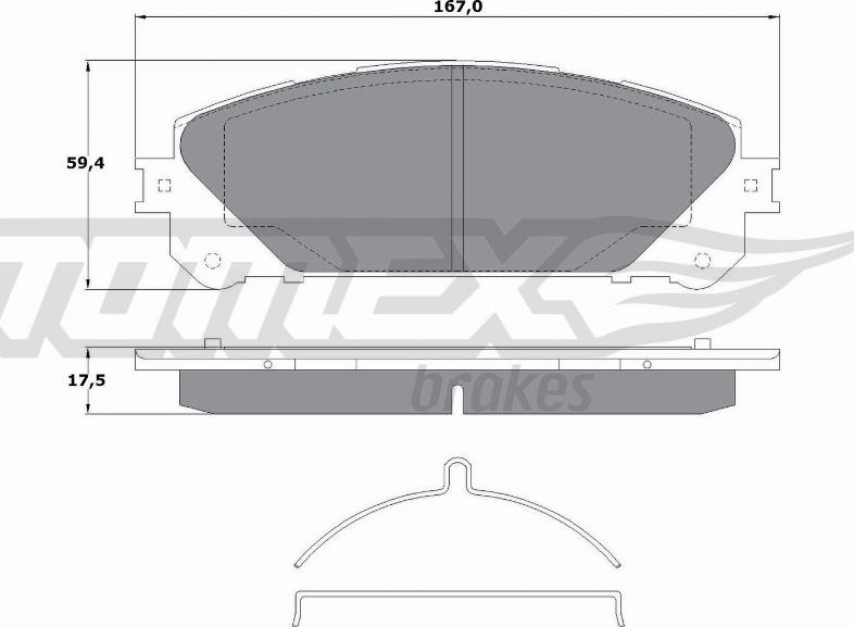 TOMEX brakes TX 17-80 - Bremžu uzliku kompl., Disku bremzes onlydrive.pro